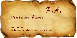 Preisler Ágnes névjegykártya