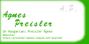 agnes preisler business card